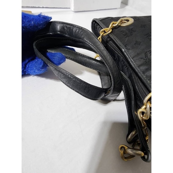 Authentic MCM Vintage Visetos Nylon Shopping Tote Bag Black - Picture 11 of 15